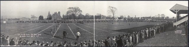 Scene at football game in early 1900s