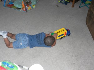 boy with toy truck