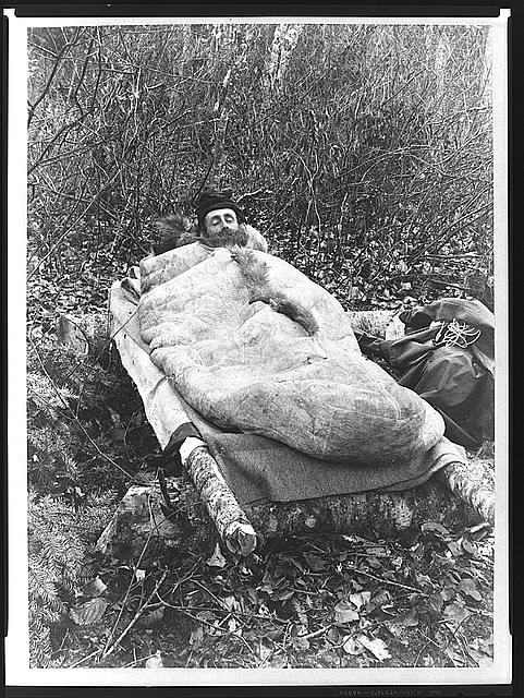 Man in sleeping bag