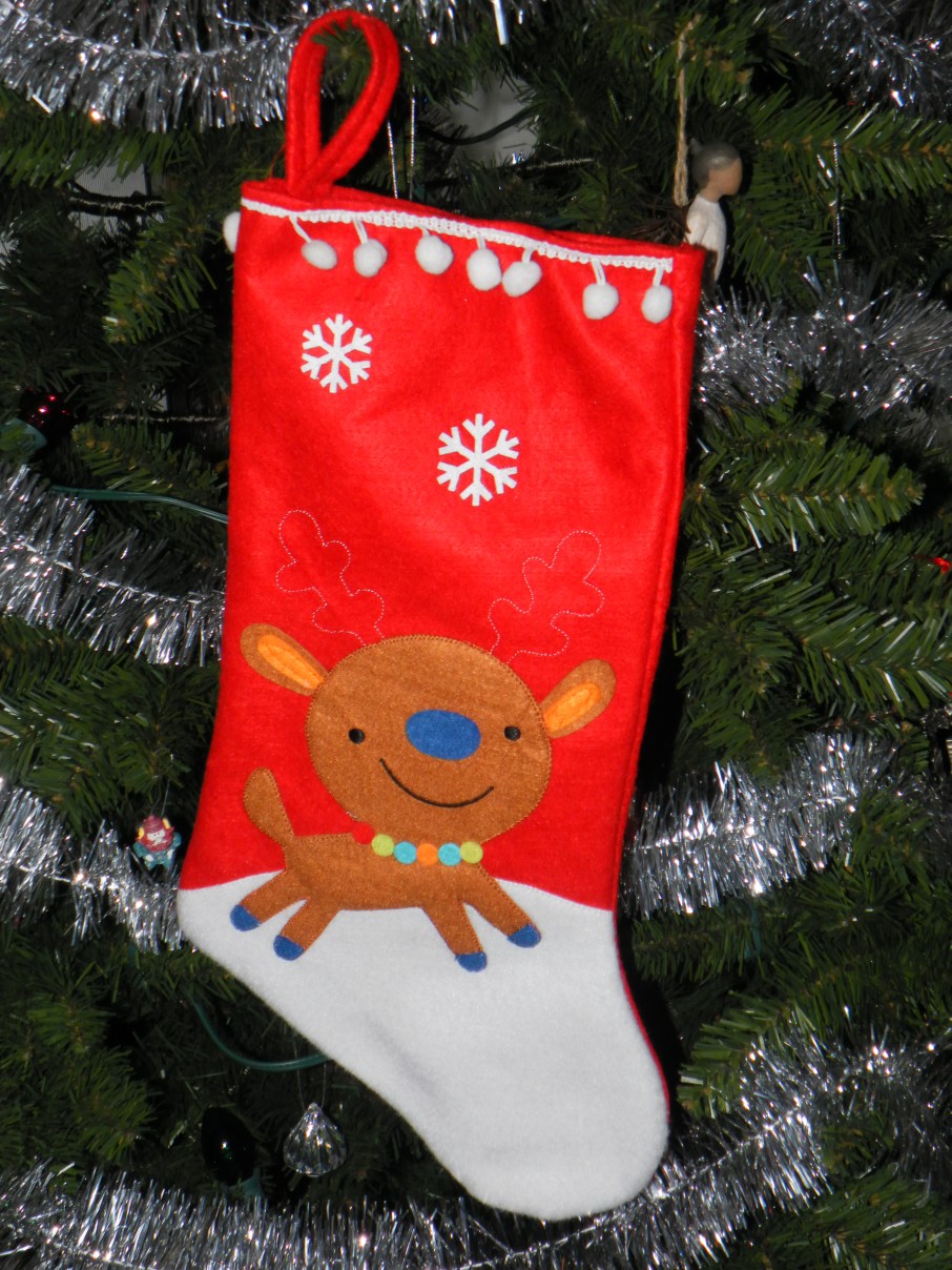 stocking hanging on tree