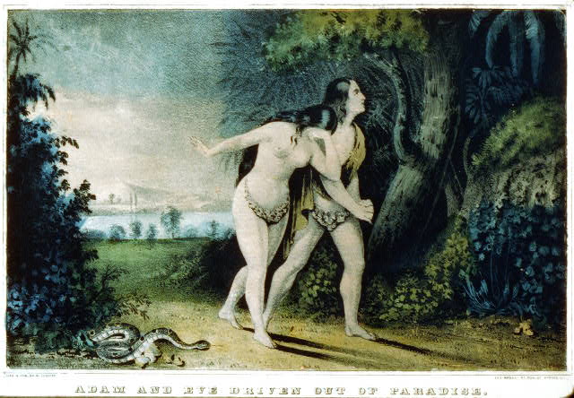 Adam and Eve Currier and Ives lithograph