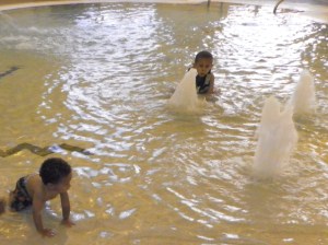playing in the kiddie pool