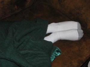 Dangerously exposed feet of an ailing boy