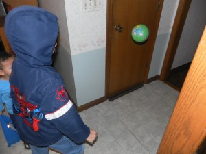 "Dont play ball in the house!"