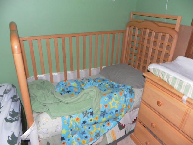 Everything I saw when I first looked at his bed.